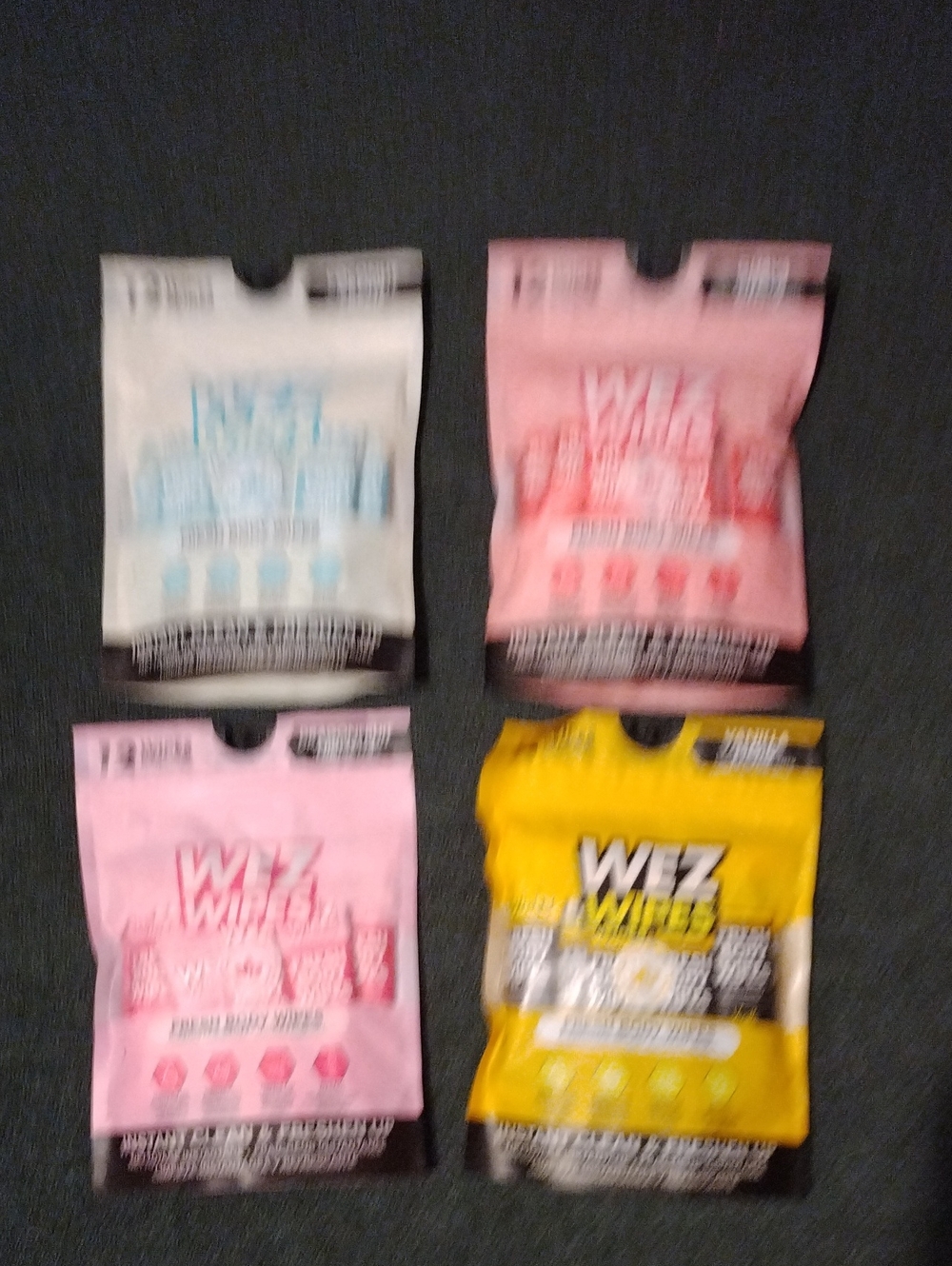 Travel Body Wipes - Pink, Yellow, White